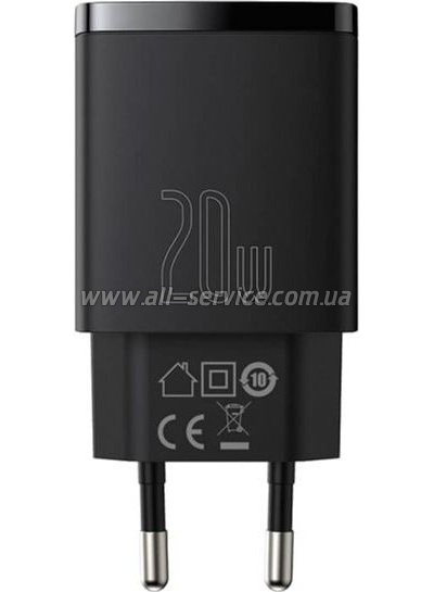�������� ������� Baseus Compact Quick Charger U+C 20W EU Black (CCXJ-B01)