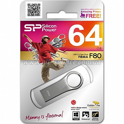  Silicon Power 32GB Firma F80 Metal Silver (SP032GBUF2F80V1S)