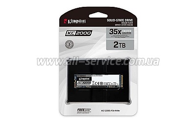 SSD  M.2 Kingston 2TB KC2000 NVMe PCle 3.0 4x 2280 (SKC2000M8/2000G)