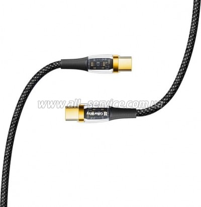   ColorWay USB-C to USB-C 1.2m 5A 100W transparent head (CW-CBPDCC053-BK)