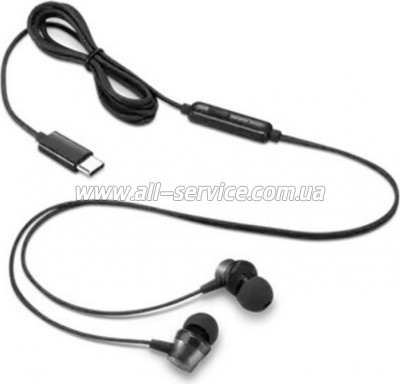  Lenovo USB-C Wired In-Ear Headphone Black (4XD1J77351)