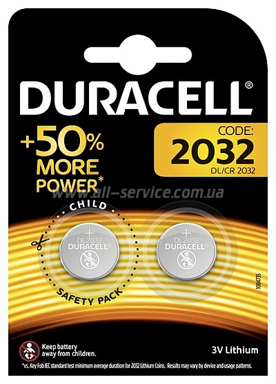  Duracell CR 2032 / DL 2032 * 2 (5007659)