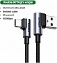 ���� ������ USB 2.0 AM to Type-C 1.0m US176 Both Angled 3A Black Ugreen (20856)