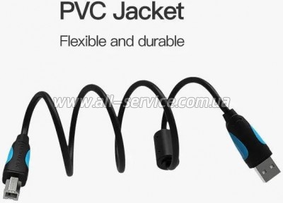 ������ ��� �������� USB 2.0 AM/BM 1.0m black Vention (VAS-A16-B100)