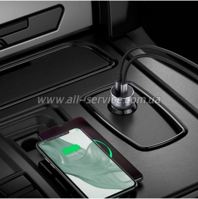 �������� ������� Ugreen 1xUSB-C + 1xUSB QC3.0 60W CD213 gray (60980)