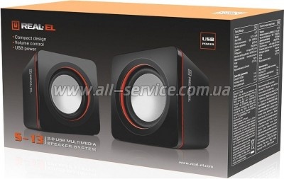 ������������ ������� REAL-EL S-13 USB Black (EL121100021)