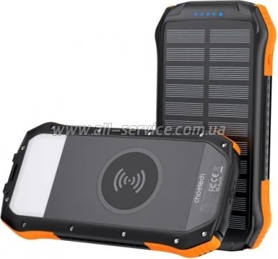 ������� ������������� Choetech 10000mAh solar Black/ Orange (B659-OR)