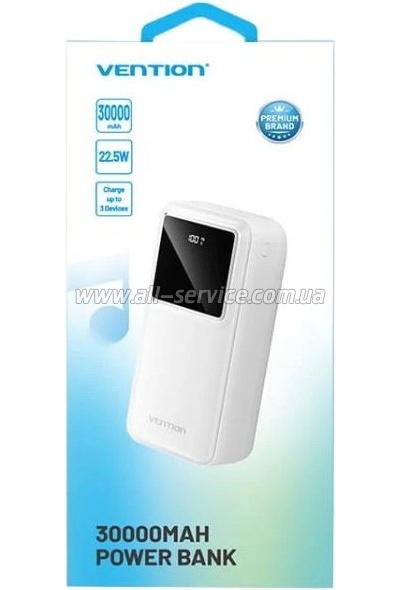 ������� ������������� Vention 30000mAh 22.5W  White (FHMW0)