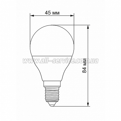  Videx LED G45e 7W E14 3000K 220V (VL-G45e-07143)