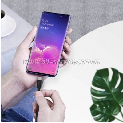 ���� ������ USB 2.0 AM to USB-C 3.0m 18W PVC black Choetech (AC0004-BK)