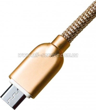 ���� ������ USB 2.0 AM to Micro 5P 1.0m 1.5A, Gold Grand-X (MM02G)