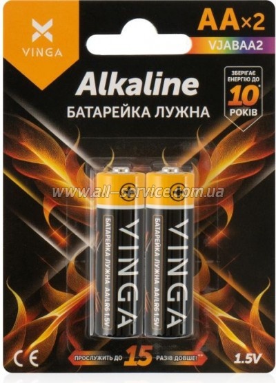  Vinga AA LR6 Alkaline 2pcs (VJABAA2)