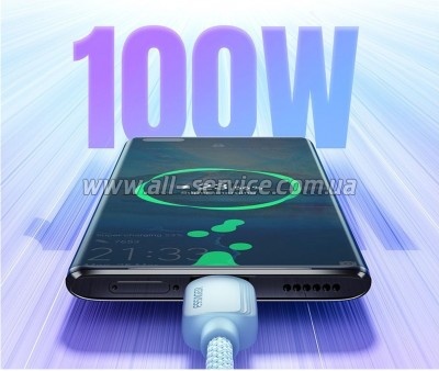 ���� ������ USB 2.0 AM to USB-C 1.0m 100W blue Essager (EXC7A-WL03-P)