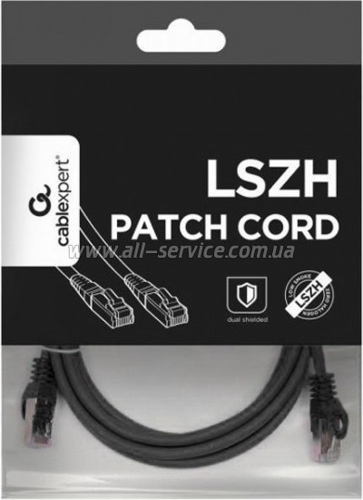 ����-���� 1� S/FTP Cat 6A CU LSZH black Cablexpert (PP6A-LSZHCU-BK-1M)