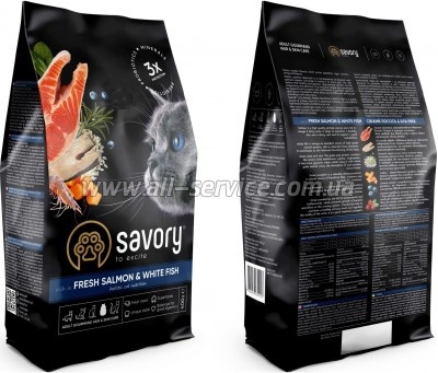     Savory Adult Cat Gourmand Fresh Salmon and White Fish 400 (4820232630013)