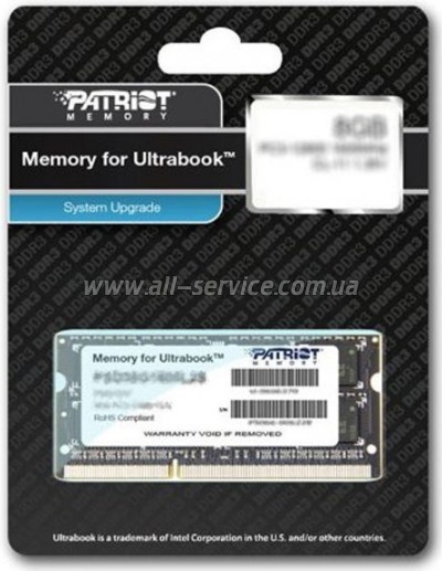     SoDIMM DDR3L 8GB 1600 MHz Patriot (PSD38G1600L2S)