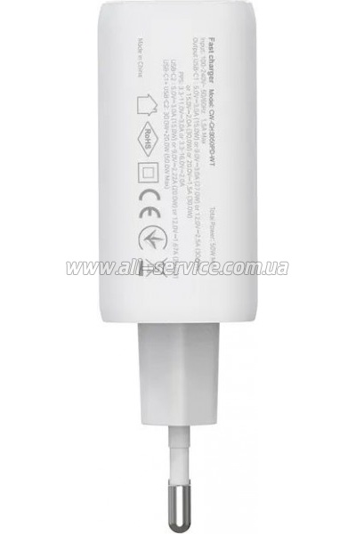 �������� ������� ColorWay GaN Mini 50W white (CW-CHS050PD-WT)