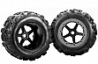 Team Magic E6-3 Mounted Tire 7.1" Size - New 5 spokes wheel 2p (TM505252BK)