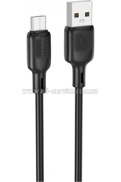 ���� ������ USB 2.0 AM to Micro 5P 3.0m Lenny silicone BX113 black BOROFONE (6941991115547)