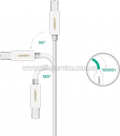 ������ ��� �������� Ugreen USB-C 2.0 to BM 1.5m white (40417)