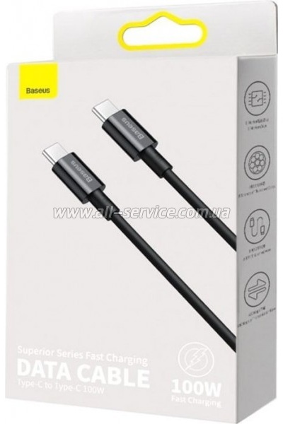 ���� ������ USB-C to USB-C 1.0m 5A Black Baseus (CATYS-B01)