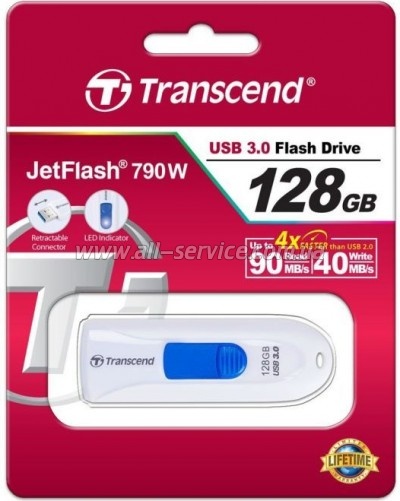  128GB Transcend JetFlash 790 White (TS128GJF790W)