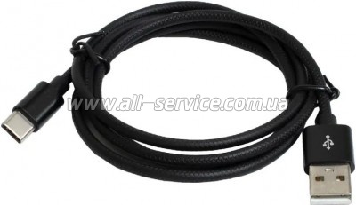���� ������ Patron USB 2.0 AM to USB-C 1.0m 2.4A black (CAB-PN-USB-TYPEC-1-B)