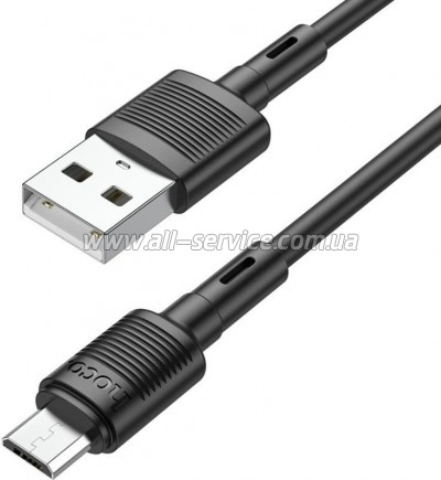 ���� ������ USB 2.0 AM to Micro 5P 1.0m 2.4A PVC X83 black HOCO (6931474770882)
