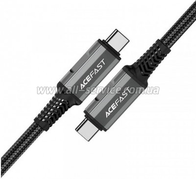 ���� ������ USB-C to USB-C 1.0m USB 4.0 240W black-grey Acefast (6974316282631)