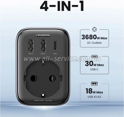 �������� ������� Ugreen 3xUSB 30W CD314 (90613)