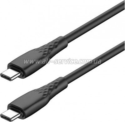 ���� ������ USB-C to USB-C 1.0m 3A 60W textured PVC black ColorWay (CW-CBPDCC094-BK)