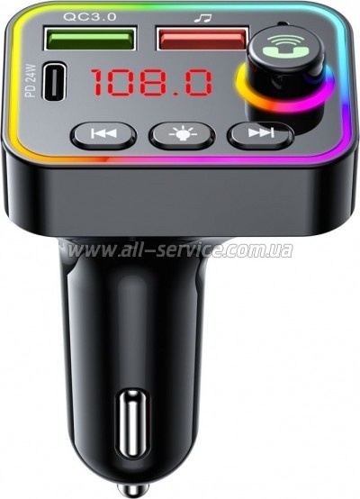 FM  Havit HV-FM819BT USB-A+USB-C PD24W RGB Black (HV-FM819BT)