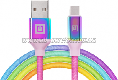 ���� ������ USB 2.0 AM to USB-C 1.0m Premium Rainbow REAL-EL (EL123500050)