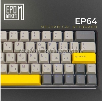  Epomaker EP64 60 Mulan Switch Hot-Swap RGB Wireless/Bluetooth/USB UA Black (EP64-B-M)
