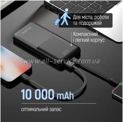 ������� ������������� ColorWay 10000mAh PD 22.5W Black (CW-PB100LPB3BK-PDD)