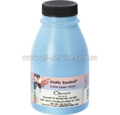 Тонер SCC Samsung CLP-365/ CLX-3300 cyan бутль 40г (SAM406-40B-COS) Тонер SCC Samsung CLP-365/ CLX-3300 cyan бутль 40г (SAM406-40B-COS)