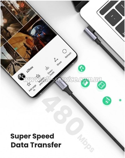 ���� ������ USB-C to USB-C 2.0m 100W US334 Black Ugreen (70645)