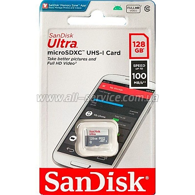   SanDisk 128GB microSDXC class 10 UHS-I Ultra (SDSQUNR-128G-GN3MN)