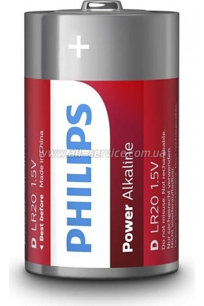  Philips Power Alkaline D BLI 2 (LR20P2B/10)
