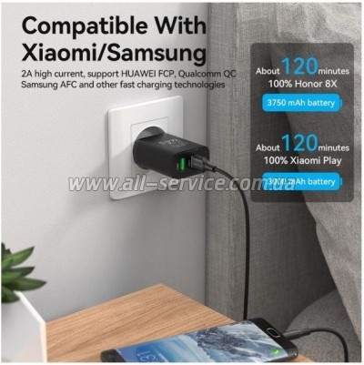 ���� ������ USB 2.0 AM to Micro 5P 2.0m black Vention (CTIBH)