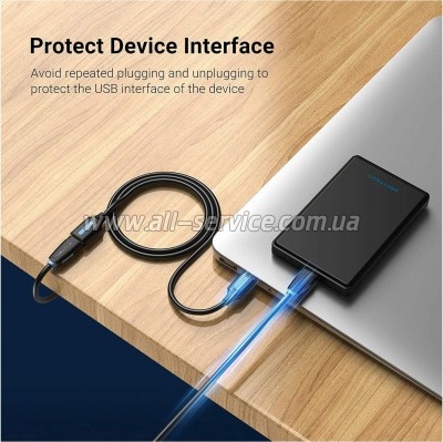 ���� ������ USB 3.0 AM/AF 0.5m black Vention (CBHBD)