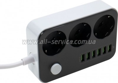 ������� ������ �olorWay 3 �������/ 6USB Black 1.8M (CW-CHE36B)