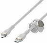 ���� ������ USB-C to Lightning 1.0m BRAIDED SILICONE white Belkin (CAA011BT1MWH)