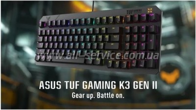 ���������� ASUS TUF Gaming K3 Gen II Opti-Mech RGB Red Switches USB UA Black (90MP0390-BKMA00)