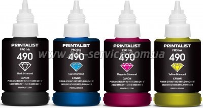   PRINTALIST GI-490 Canon G1400/ G2400/ G3400 4140 B/C/M/Y (PL490SET4)