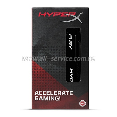  8Gb KINGSTON HyperX OC DDR3, 1866Mhz CL10 Fury Black (HX318C10FB/8)