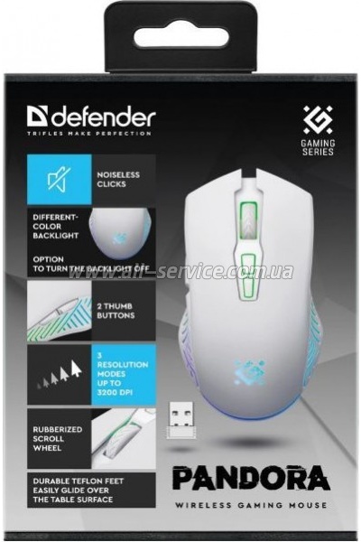 ����� Defender Pandora GM-502 LED Wireless White (52502)