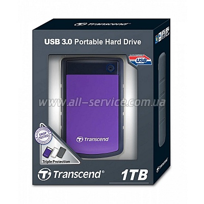  1TB TRANSCEND 2.5" Storejet USB 3.0 series H3 (TS1TSJ25H3P)