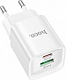 �������� ������� HOCO C147A 1xUSB-C PD20W + 1xUSB QC3.0 White (6942007630276)