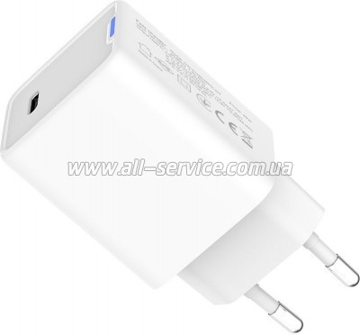 �������� ���������� ColorWay GaN Mini 65W PD Port PPS USB-C white (CW-CHS049PD-WT)